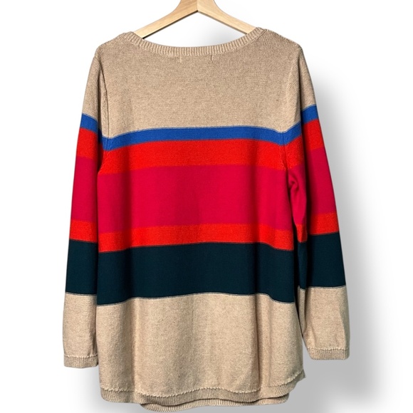IN EVERY STORY… 100% Cotton Colourful Stripe Oversized Long Sleeve Sweater Sz 1X - Picture 4 of 9